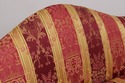 75066: Vintage Camelback Damask Upholstered Sofa