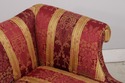 75066: Vintage Camelback Damask Upholstered Sofa