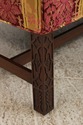 75066: Vintage Camelback Damask Upholstered Sofa