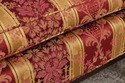 75066: Vintage Camelback Damask Upholstered Sofa