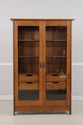75104: STICKLEY Mission Oak 2 Glass Door China Cab