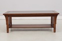 75146: STICKLEY Spindle Side Glass Top Coffee Tabl