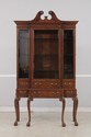 L75399: BAKER Clawfoot Walnut 2 Piece China Cabine