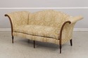 74166: SOUTHWOOD Gold Damask Camelback Sofa