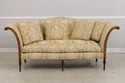 74166: SOUTHWOOD Gold Damask Camelback Sofa