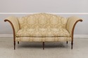 74166: SOUTHWOOD Gold Damask Camelback Sofa