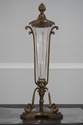 F72534: Pair Of Brass & Glass Lidded Vase Candle H