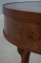 L72686: Round Burl Wood Italian Swan Form Table