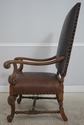 72681: CENTURY Leather & Wood High Back Armchair