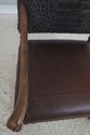 72681: CENTURY Leather & Wood High Back Armchair