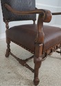 72681: CENTURY Leather & Wood High Back Armchair