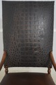 72681: CENTURY Leather & Wood High Back Armchair