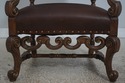 72681: CENTURY Leather & Wood High Back Armchair