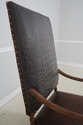 72681: CENTURY Leather & Wood High Back Armchair