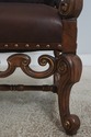 72681: CENTURY Leather & Wood High Back Armchair