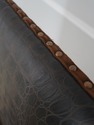 72681: CENTURY Leather & Wood High Back Armchair