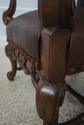 72681: CENTURY Leather & Wood High Back Armchair