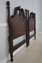 F62877: Pair Of Vintage Carved Mahogany Twin Bed H