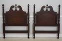 F62877: Pair Of Vintage Carved Mahogany Twin Bed H