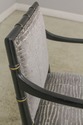 59694EC: Pair Bamboo Form Newly Upholstered Open A