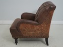 63937EC: Pair Tufted Back Faux Leather Club Chairs