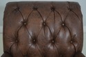 63937EC: Pair Tufted Back Faux Leather Club Chairs