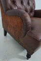 63937EC: Pair Tufted Back Faux Leather Club Chairs