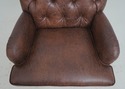 63937EC: Pair Tufted Back Faux Leather Club Chairs