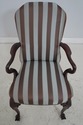 63982EC: Pair ST TIMOTHY Upholstered Striped Mahog