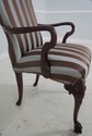 63982EC: Pair ST TIMOTHY Upholstered Striped Mahog