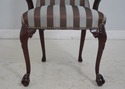 63982EC: Pair ST TIMOTHY Upholstered Striped Mahog