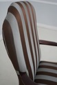 63982EC: Pair ST TIMOTHY Upholstered Striped Mahog