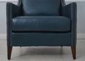 L68011: MAITLAND SMITH  Blue Leather Chair Model 1