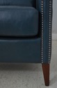 L68011: MAITLAND SMITH  Blue Leather Chair Model 1