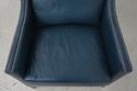 L68011: MAITLAND SMITH  Blue Leather Chair Model 1