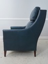 L68011: MAITLAND SMITH  Blue Leather Chair Model 1