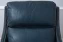 L68011: MAITLAND SMITH  Blue Leather Chair Model 1