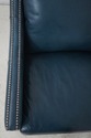 L68011: MAITLAND SMITH  Blue Leather Chair Model 1