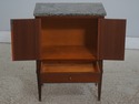 72737: French Style 2 Door 1 Drawer Marble Top Pot
