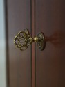 72737: French Style 2 Door 1 Drawer Marble Top Pot