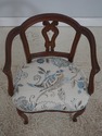 72278: Vintage Italian Walnut Finish Vanity Bench 