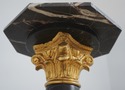 L72761: Black Marble Column Pedestal w. Bronze Wor