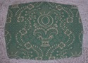 72779: French Green Damask Upholstered Foot Stool 