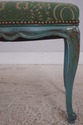 72779: French Green Damask Upholstered Foot Stool 