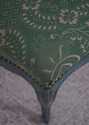 72779: French Green Damask Upholstered Foot Stool 