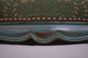 72779: French Green Damask Upholstered Foot Stool 