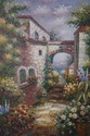 F72698: Monumental Framed Garden Walk Oil Painting