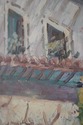 F72698: Monumental Framed Garden Walk Oil Painting