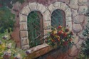 F72698: Monumental Framed Garden Walk Oil Painting