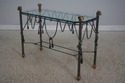 L72754: Regency Style Iron Brass & Glass Top Rams 